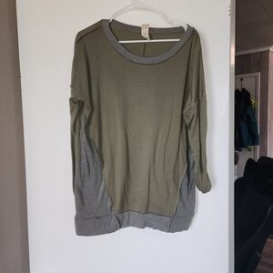 Olive and Gray Long Sleeve Shirt